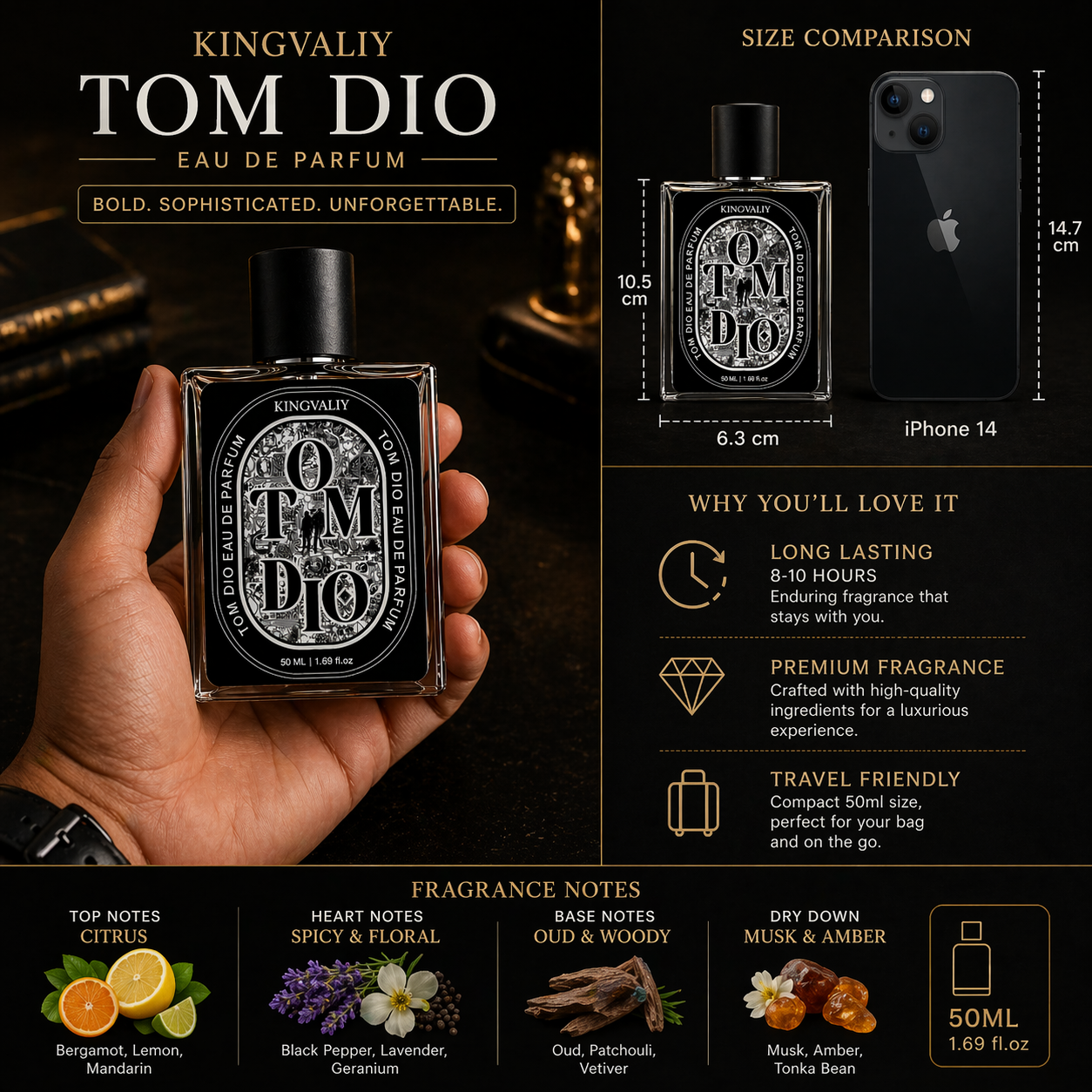KINGVALIY SRKS Tom Dio Eau de  parfum 50ML