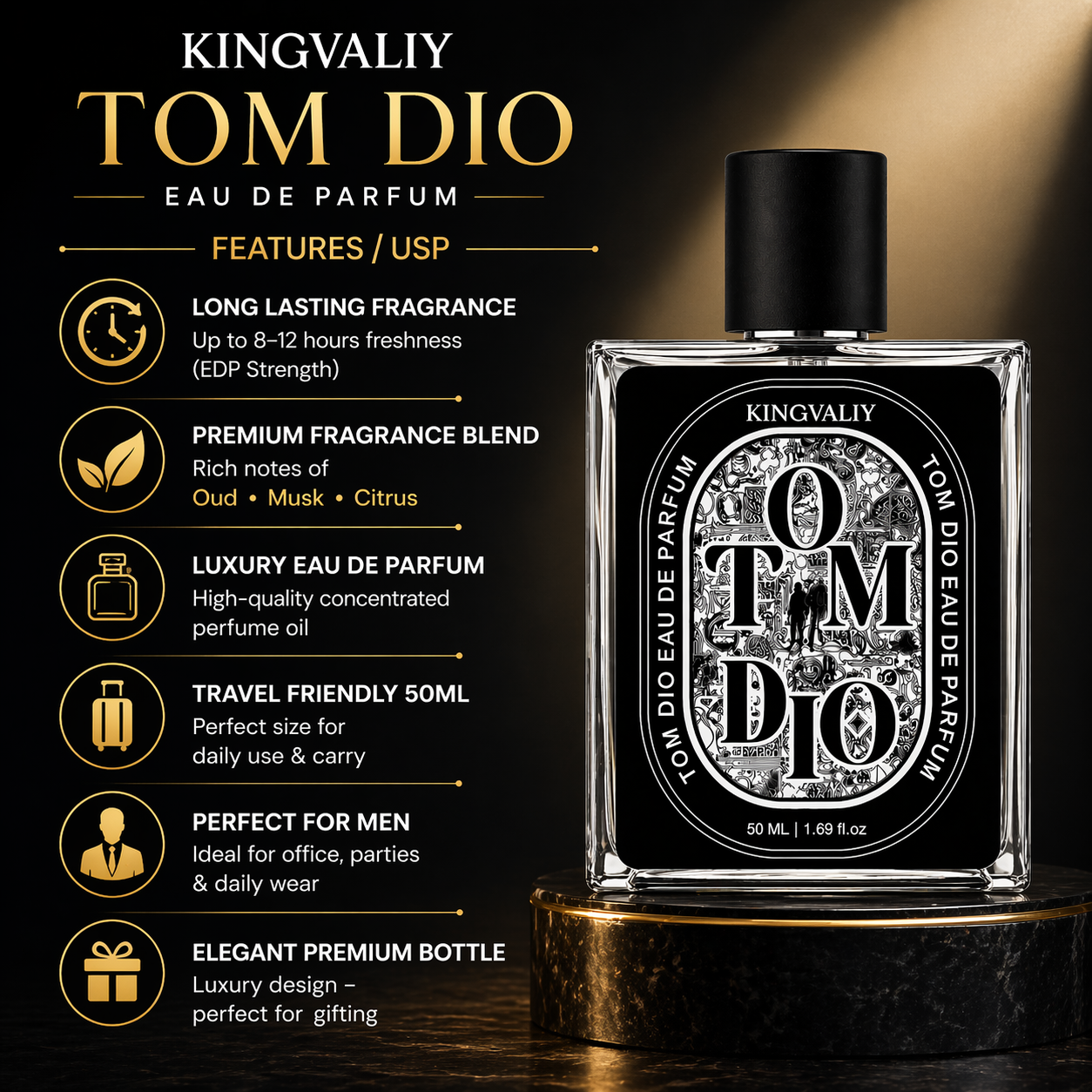 KINGVALIY TOMDIO Luxury Perfume 50ml